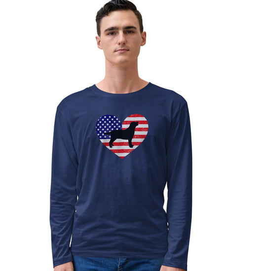 USA Flag Lab Silhouette - Adult Unisex Long Sleeve T-Shirt