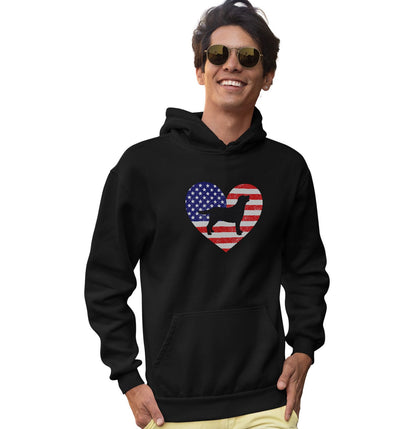 USA Flag Lab Silhouette - Adult Unisex Hoodie Sweatshirt