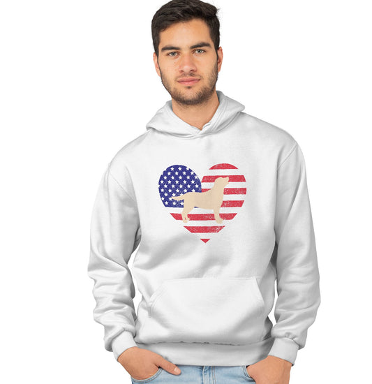 USA Flag Yellow Lab Silhouette - Adult Unisex Hoodie Sweatshirt