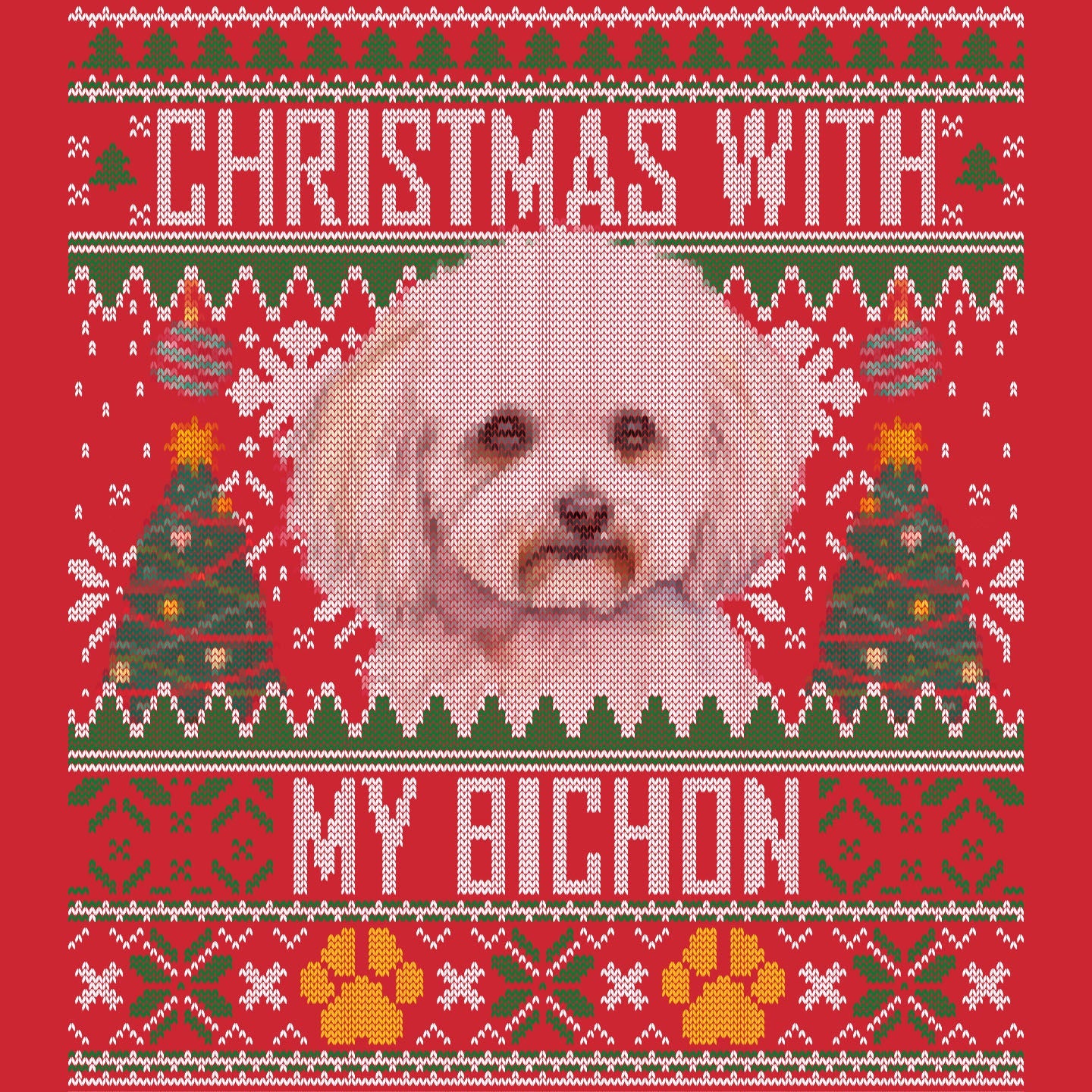 Bichon frise christmas jumper hotsell