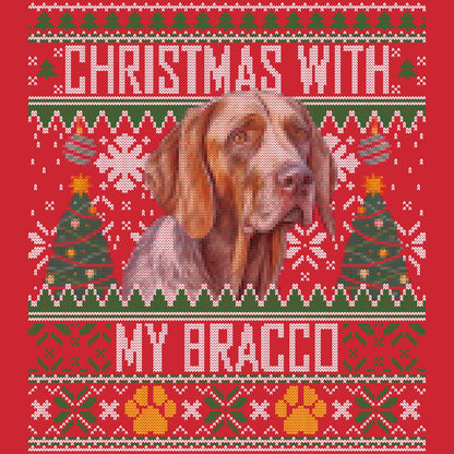 Ugly Sweater Christmas with My Bracco Italiano - Adult Unisex Long Sleeve T-Shirt