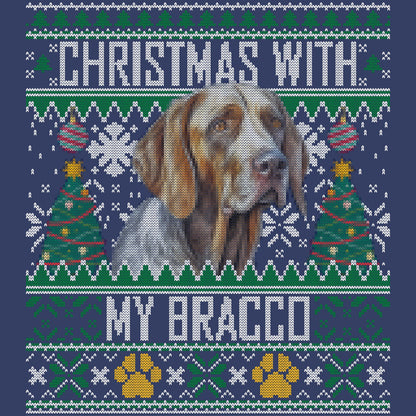 Ugly Sweater Christmas with My Bracco Italiano - Adult Unisex Crewneck Sweatshirt