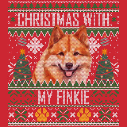 Ugly Sweater Christmas with My Finnish Spitz - Adult Unisex Long Sleeve T-Shirt