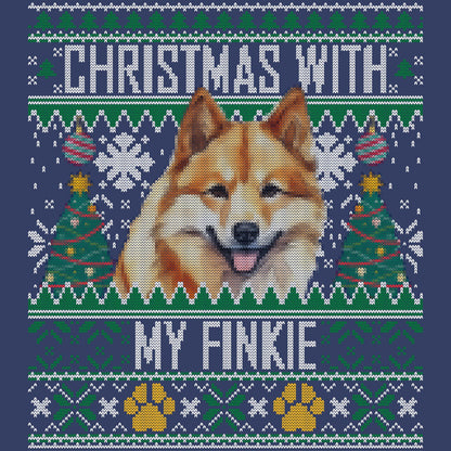Ugly Sweater Christmas with My Finnish Spitz - Adult Unisex Crewneck Sweatshirt