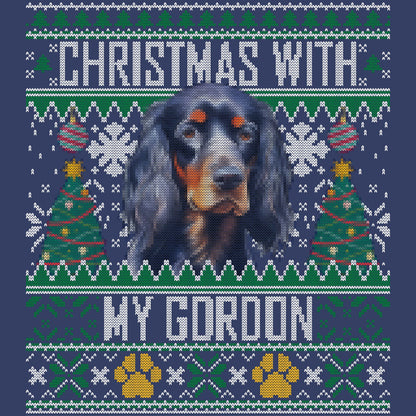 Ugly Sweater Christmas with My Gordon Setter - Adult Unisex Crewneck Sweatshirt