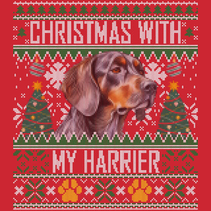 Ugly Sweater Christmas with My Harrier - Adult Unisex Long Sleeve T-Shirt