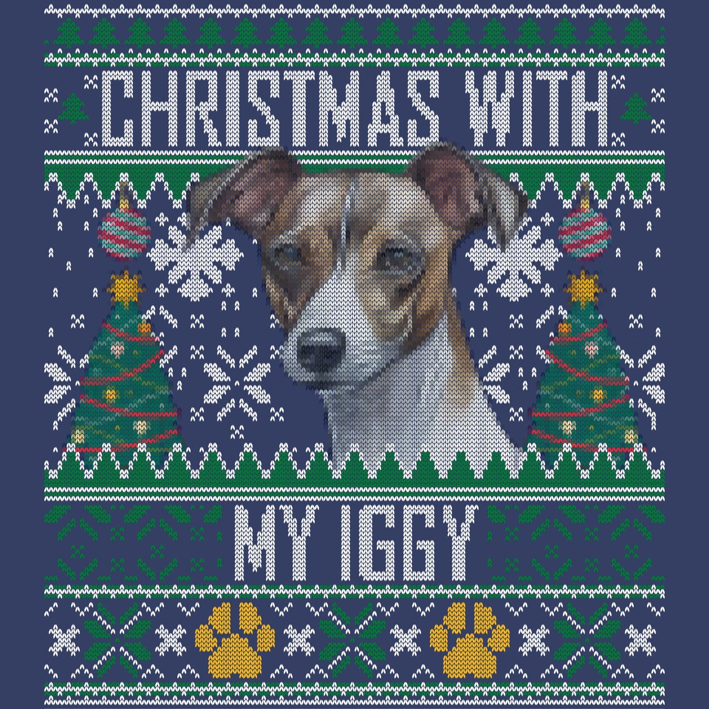Ugly Sweater Christmas with My Italian Greyhound - Adult Unisex Crewneck Sweatshirt