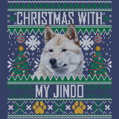 Ugly Sweater Christmas with My Jindo - Adult Unisex Crewneck Sweatshirt