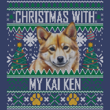 Ugly Sweater Christmas with My Kai Ken - Adult Unisex Crewneck Sweatshirt