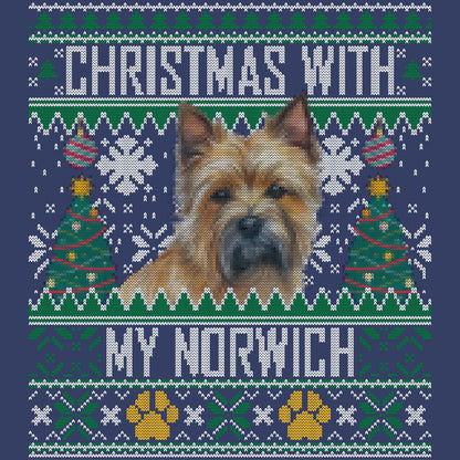 Ugly Sweater Christmas with My Norwich Terrier - Adult Unisex Crewneck Sweatshirt