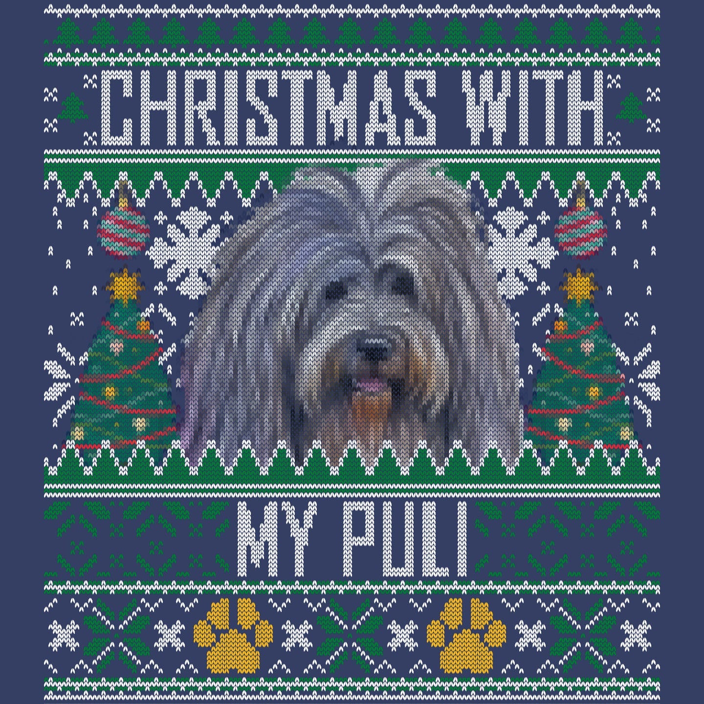 Ugly Sweater Christmas with My Puli - Adult Unisex Crewneck Sweatshirt