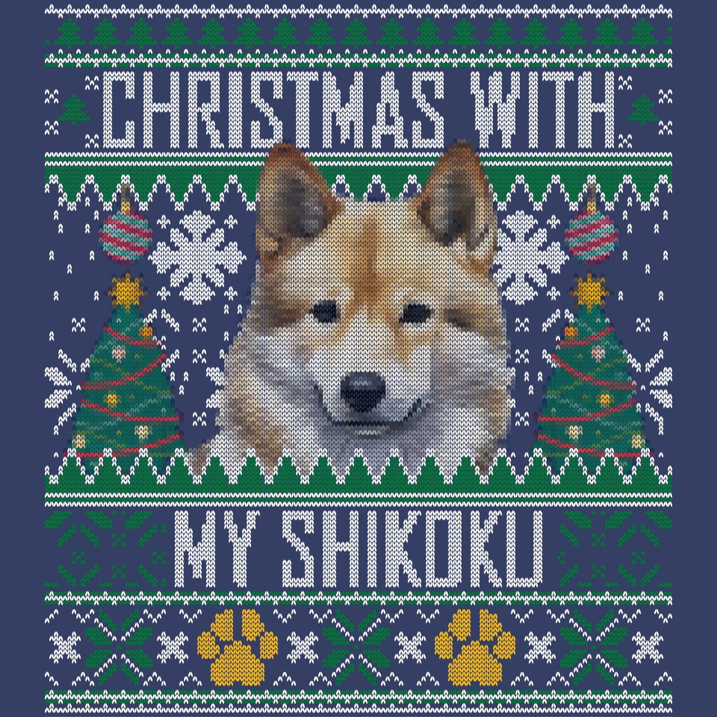 Ugly Sweater Christmas with My Shikoku - Adult Unisex Crewneck Sweatshirt