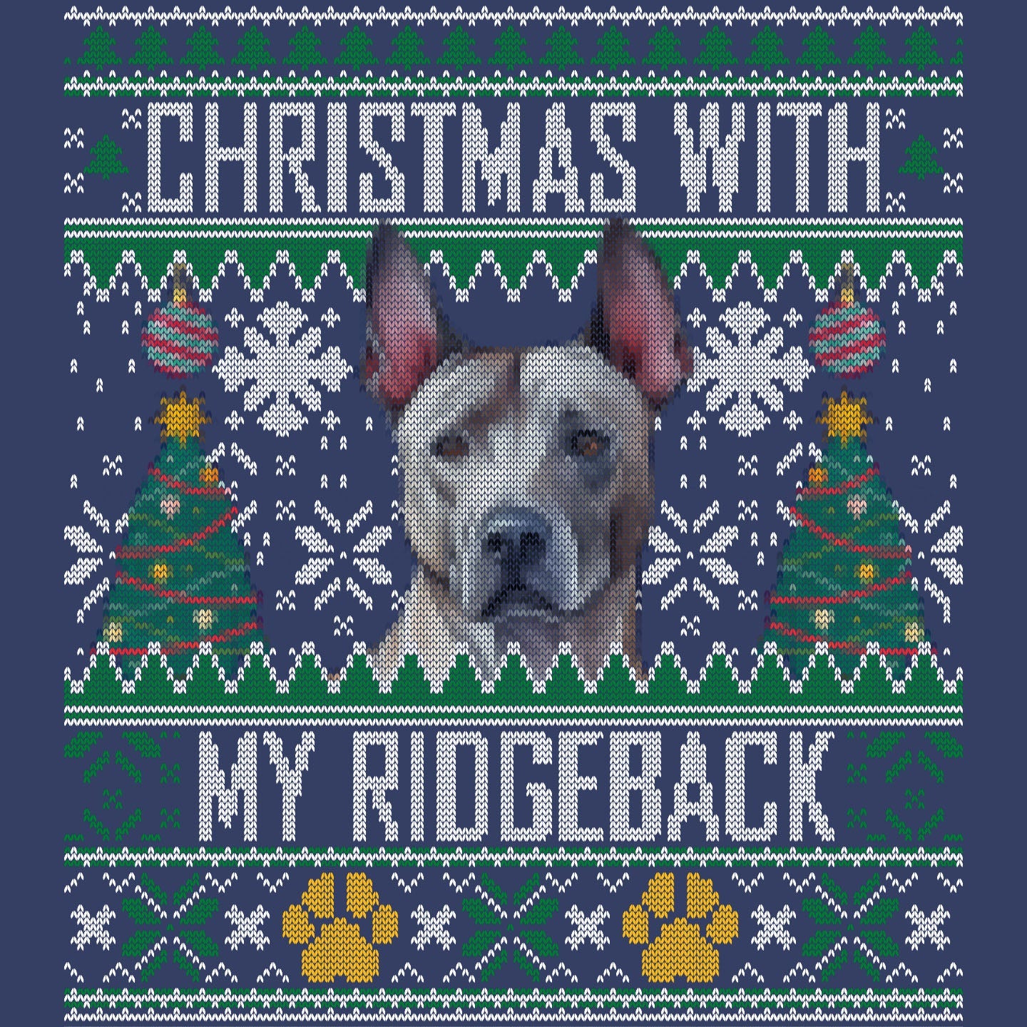 Ugly Sweater Christmas with My Thai Ridgeback - Adult Unisex Crewneck Sweatshirt