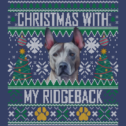 Ugly Sweater Christmas with My Thai Ridgeback - Adult Unisex Crewneck Sweatshirt