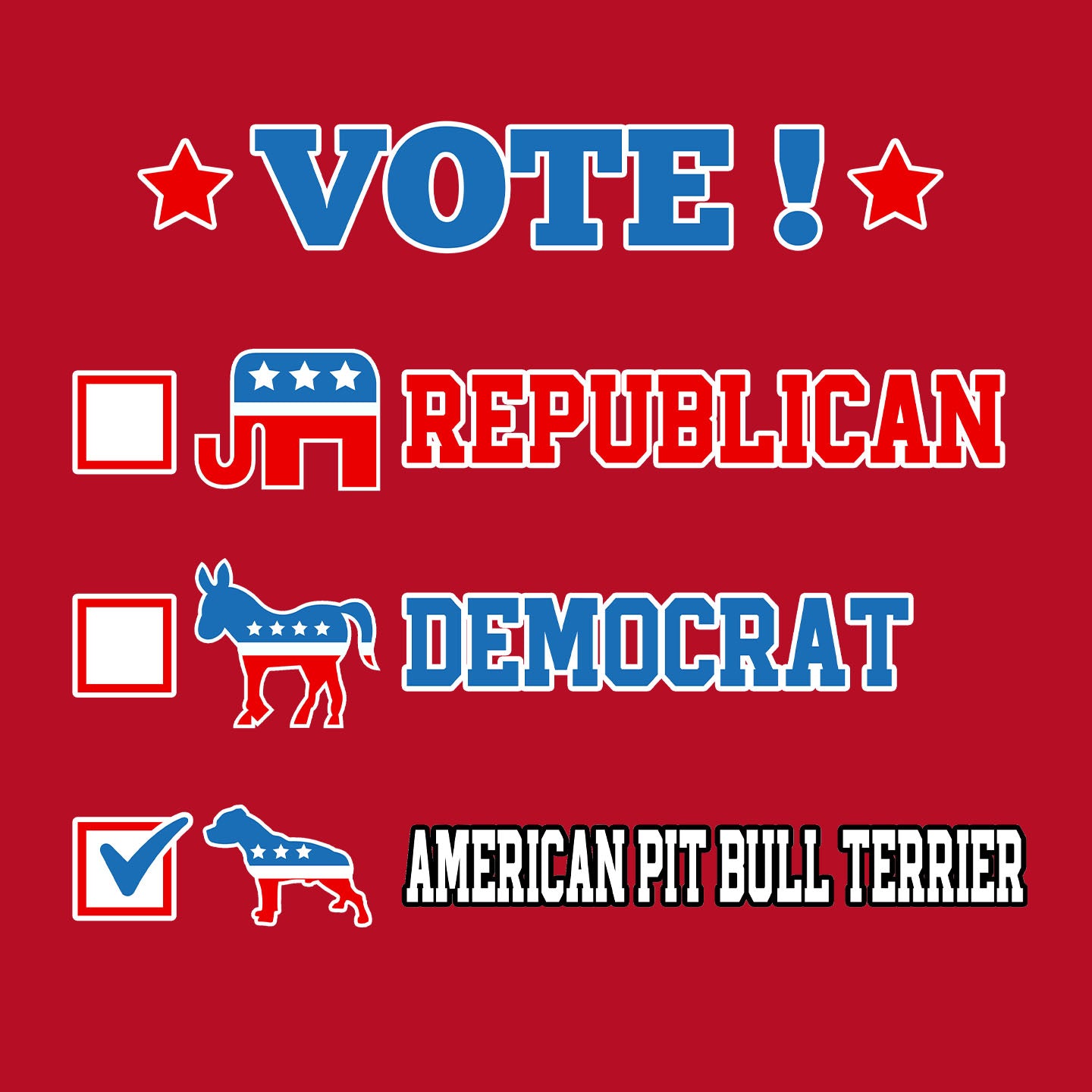 Vote for the American Pit Bull Terrier - Women's V-Neck T-Shirt