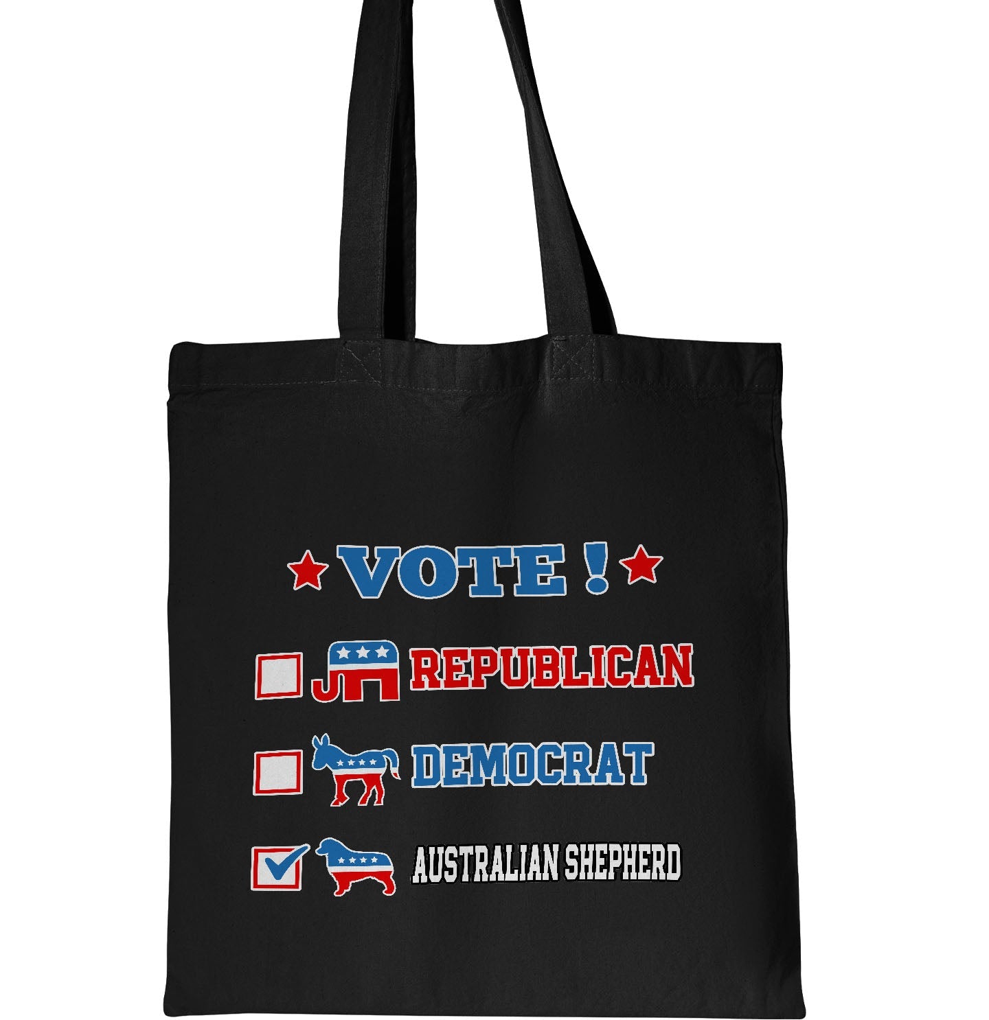 Vote for the Australian Shepherd - Cotton Canvas Tote