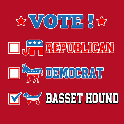 Vote for the Basset Hound - Women's V-Neck T-Shirt