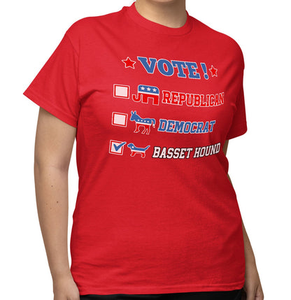 Vote for the Basset Hound - Adult Unisex T-Shirt