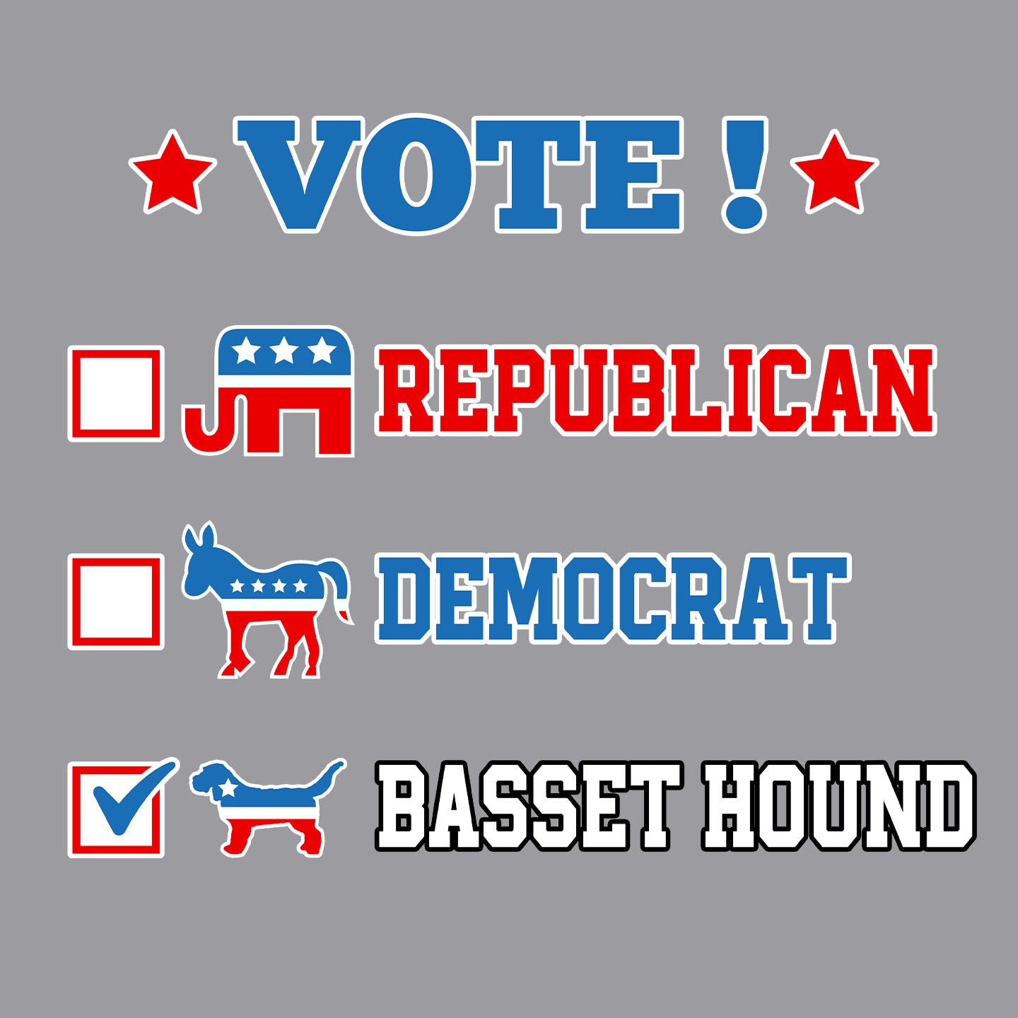 Vote for the Basset Hound - Adult Unisex Crewneck Sweatshirt