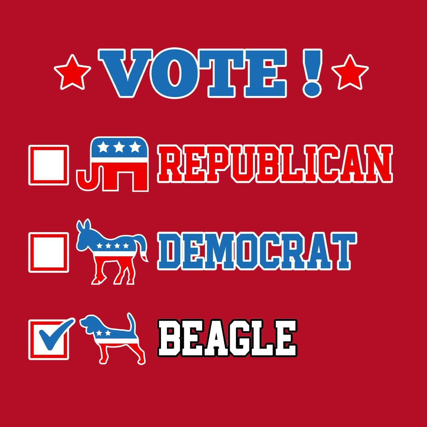 Vote for the Beagle - Women's V-Neck T-Shirt