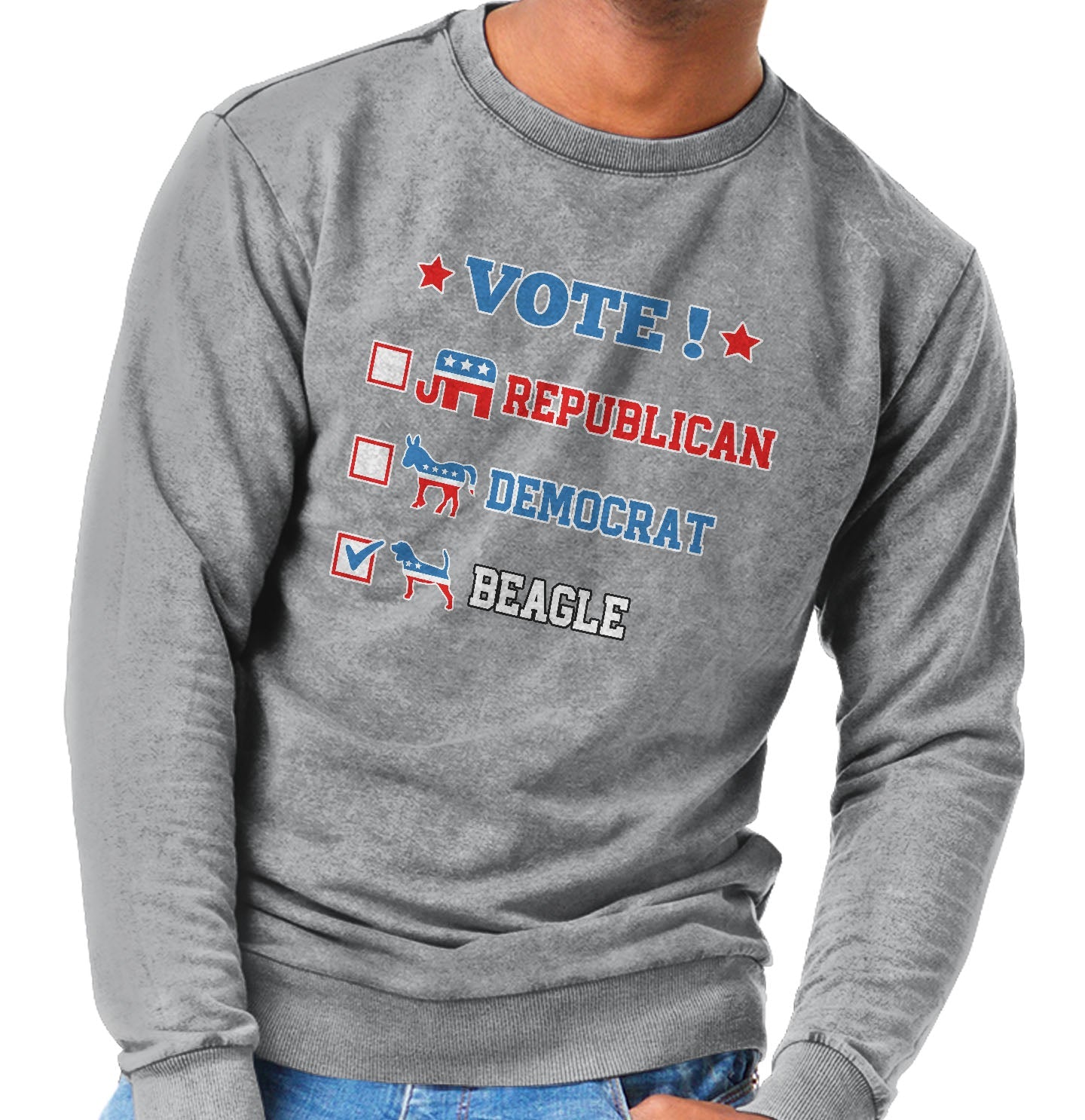Vote for the Beagle - Adult Unisex Crewneck Sweatshirt