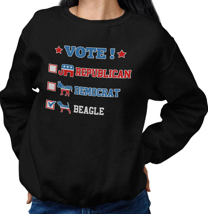 Vote for the Beagle - Adult Unisex Crewneck Sweatshirt