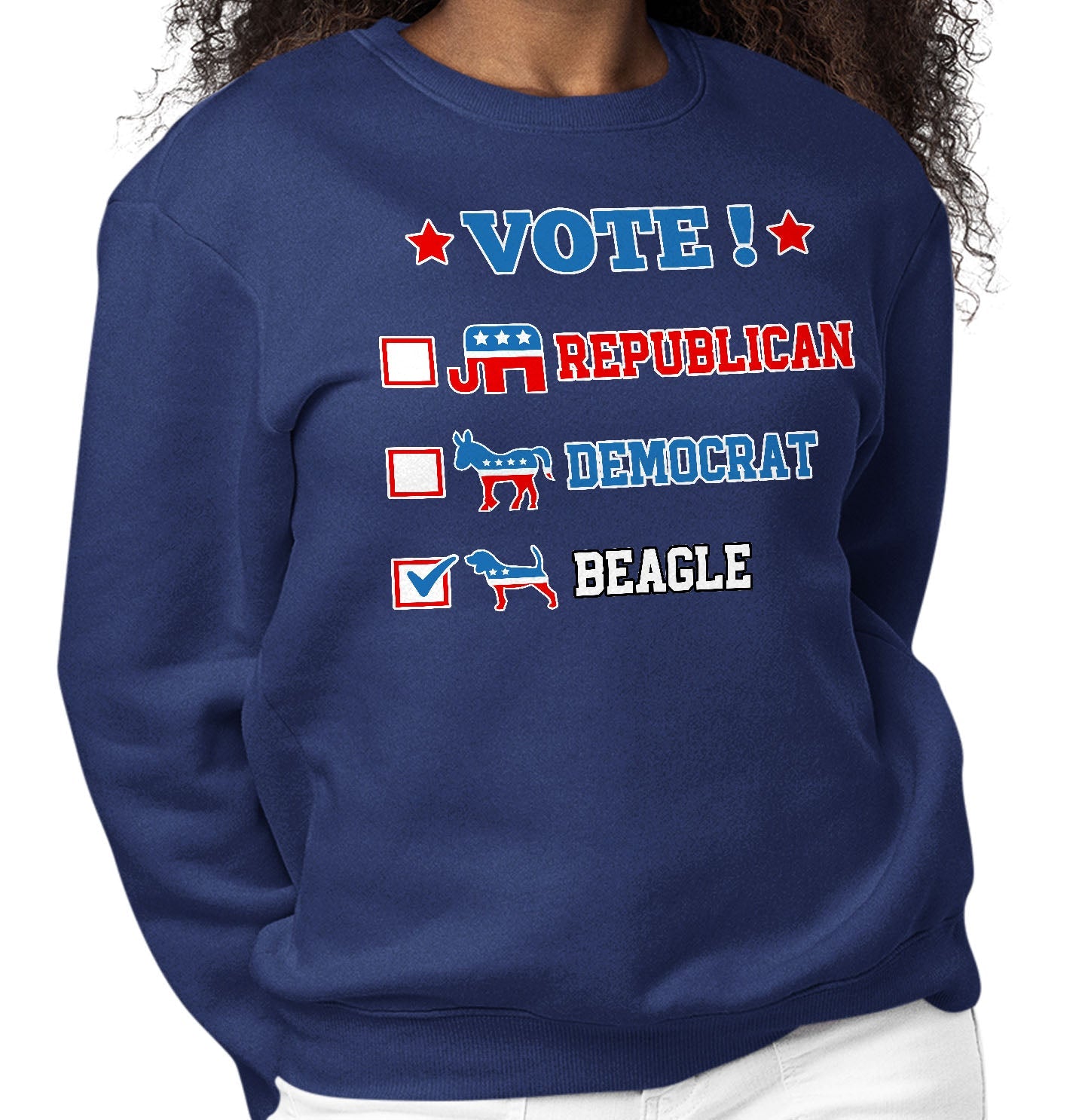 Vote for the Beagle - Adult Unisex Crewneck Sweatshirt