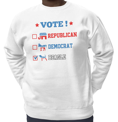 Vote for the Beagle - Adult Unisex Crewneck Sweatshirt