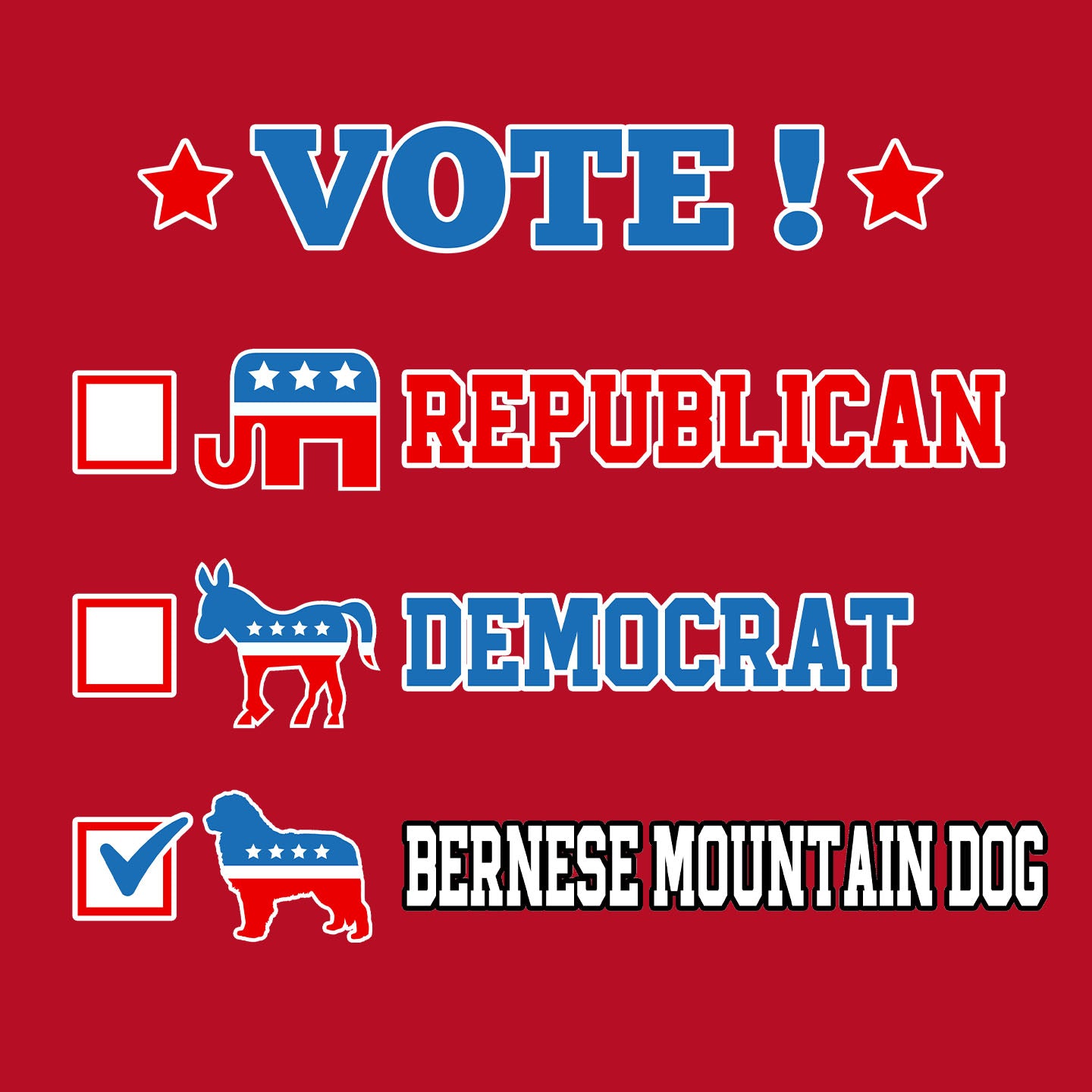 Vote for the Bernese Mountain Dog - Women's V-Neck T-Shirt