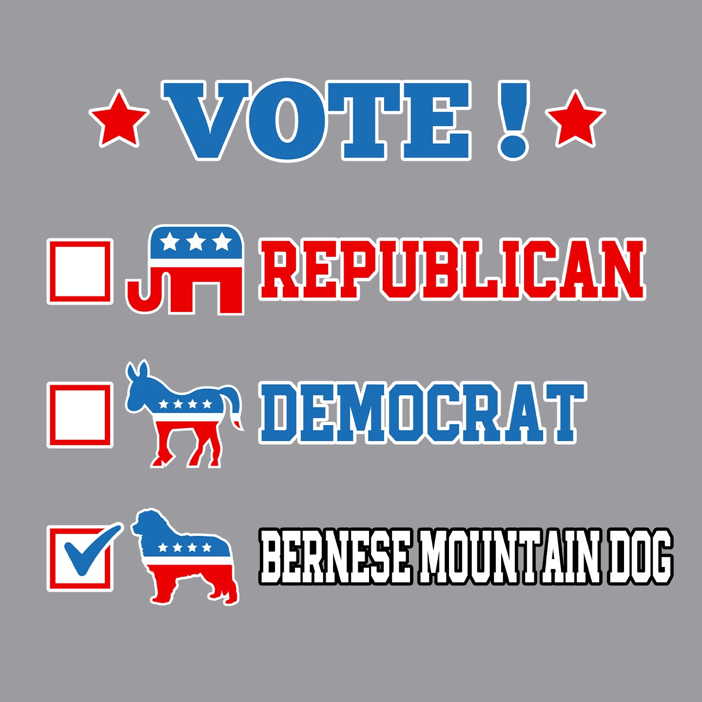 Vote for the Bernese Mountain Dog - Adult Unisex Crewneck Sweatshirt
