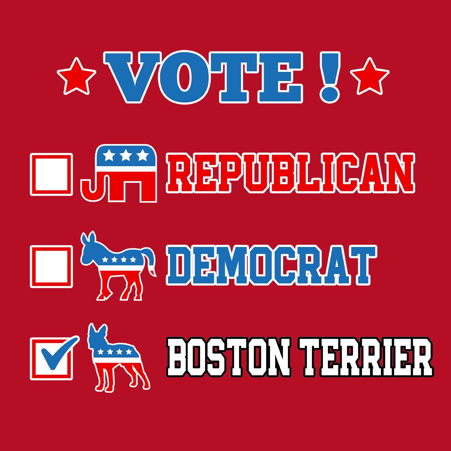 Vote for the Boston Terrier - Women's V-Neck T-Shirt