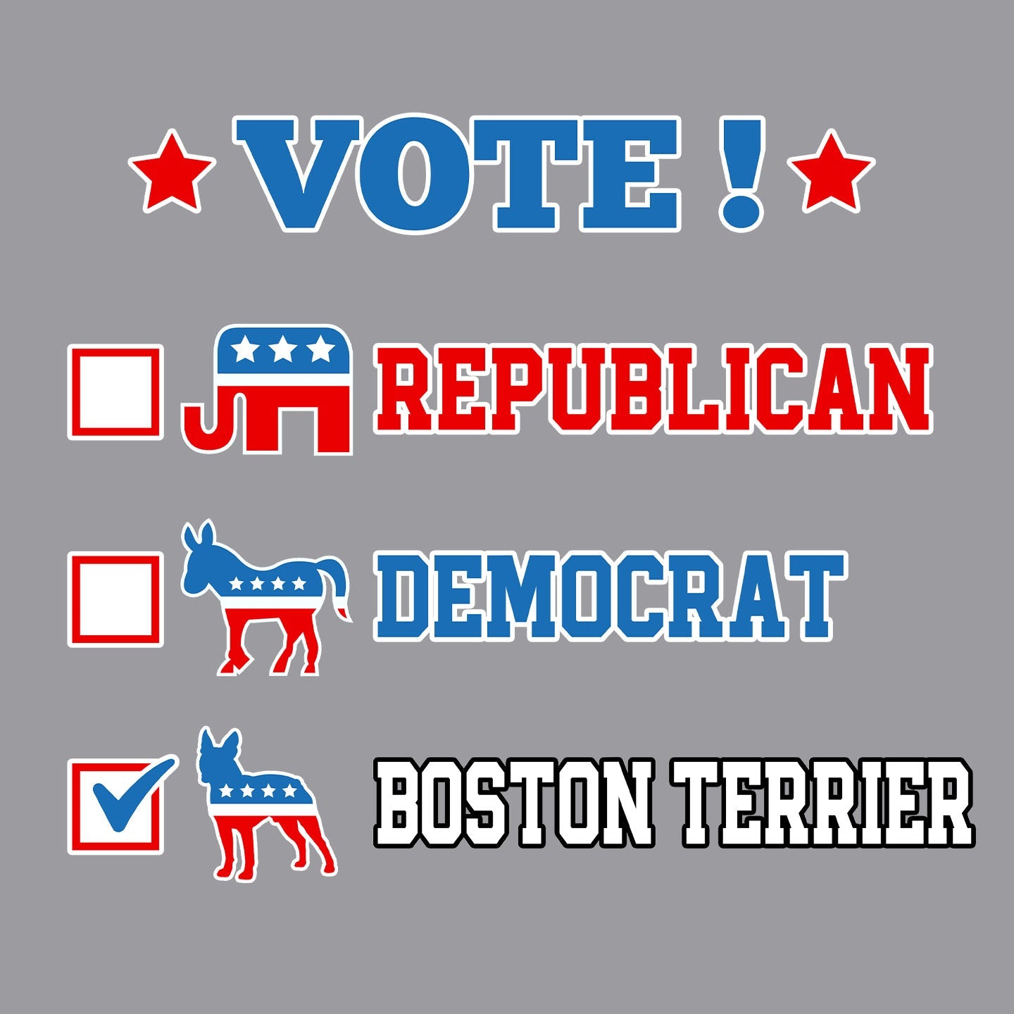 Vote for the Boston Terrier - Adult Unisex Crewneck Sweatshirt