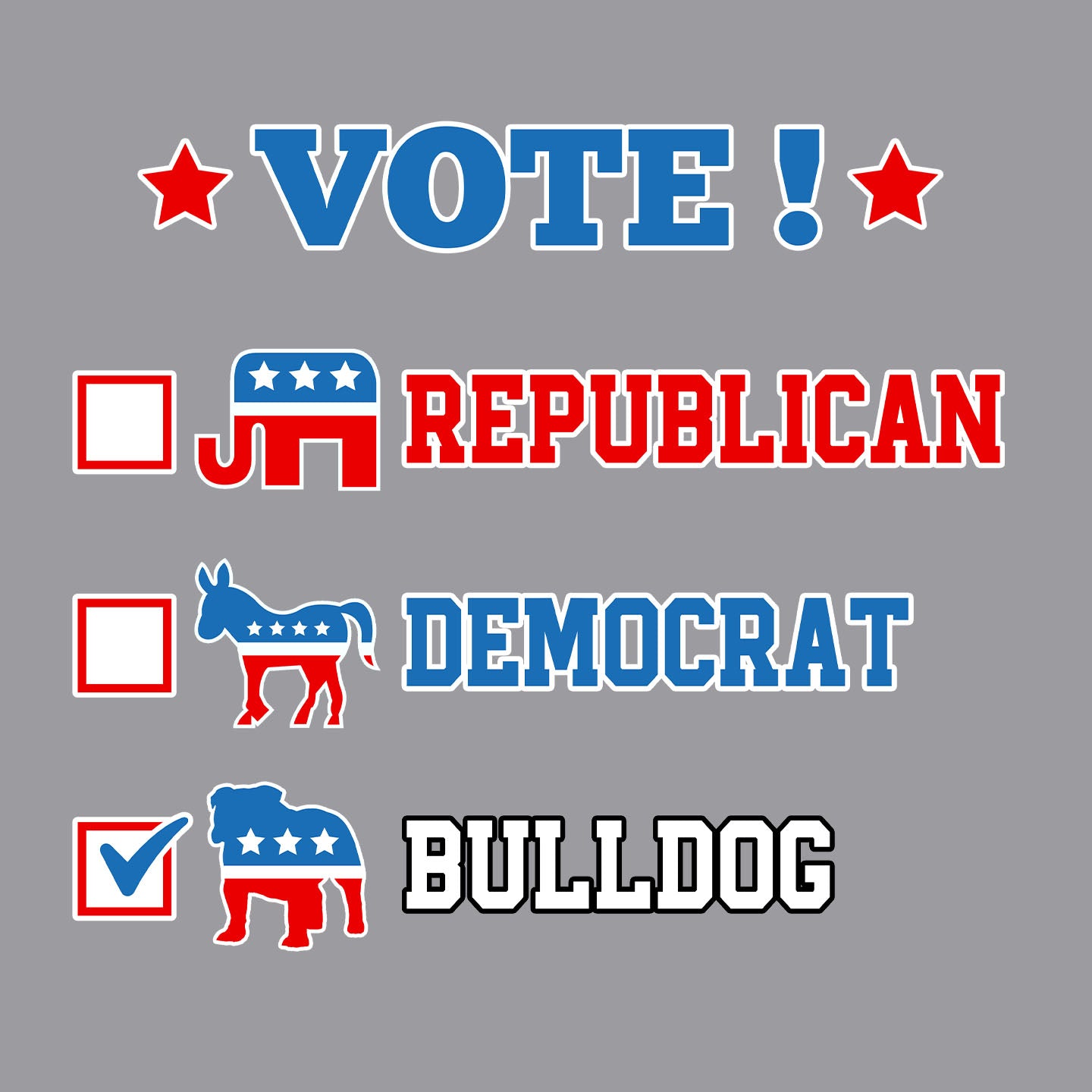 Vote for the Bulldog - Adult Unisex Crewneck Sweatshirt