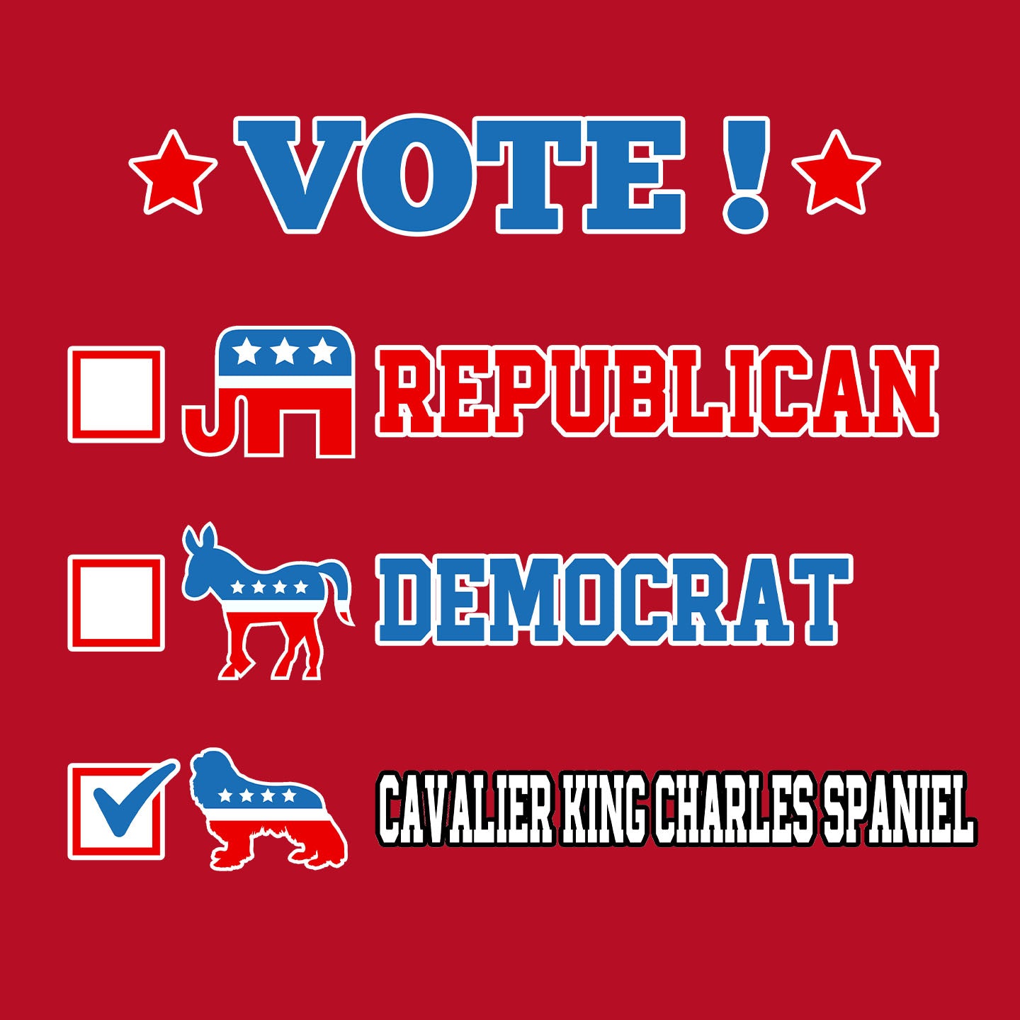 Vote for the Cavalier King Charles Spaniel - Women's V-Neck T-Shirt