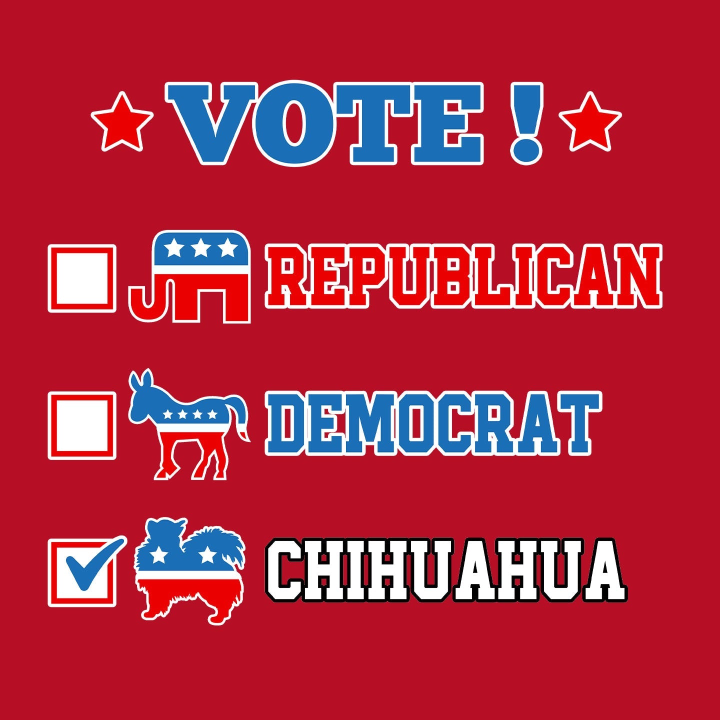 Vote for the Chihuahua (Long-Haired) - Women's V-Neck T-Shirt