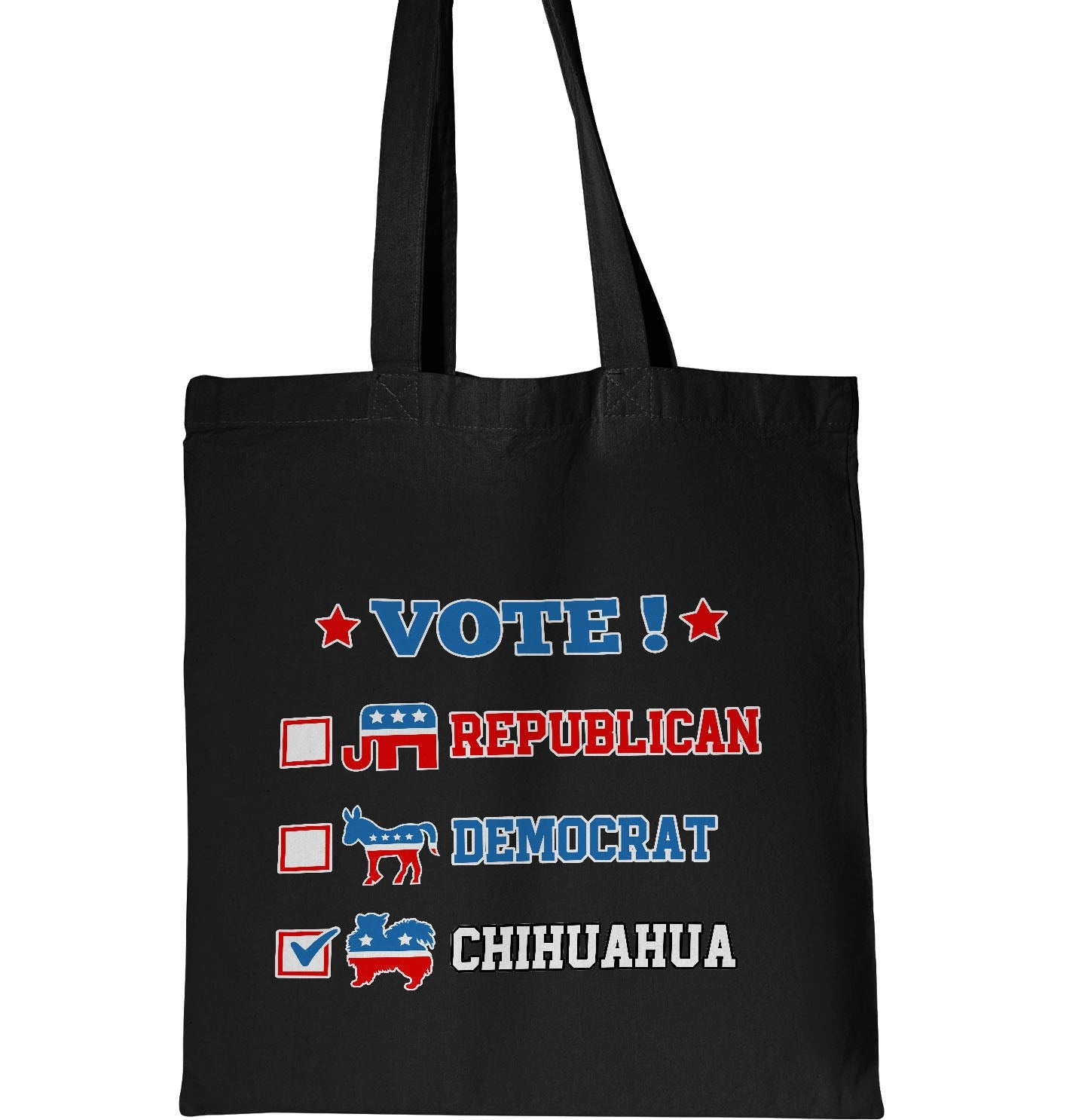 Vote for the Chihuahua (Long-Haired) - Cotton Canvas Tote
