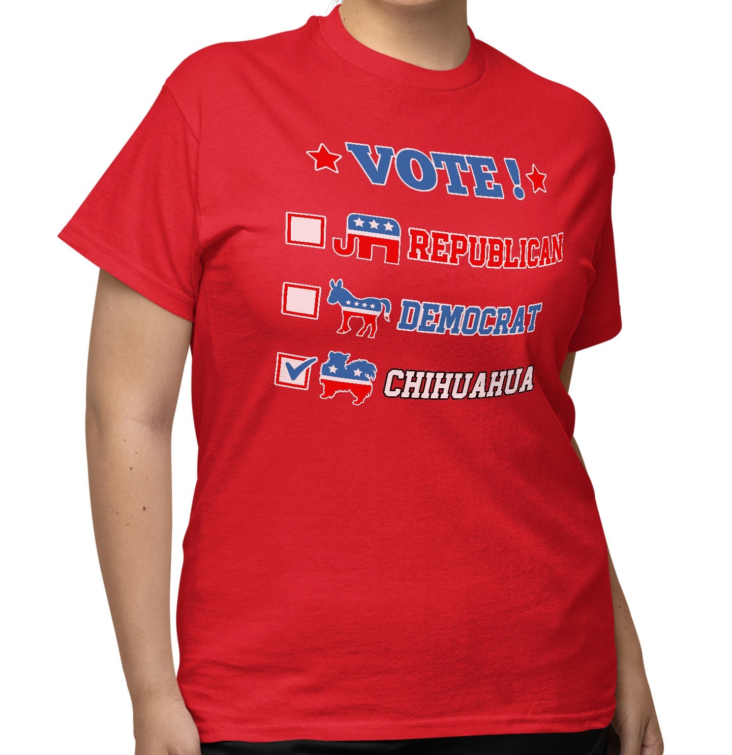 Vote for the Chihuahua (Long-Haired) - Adult Unisex T-Shirt