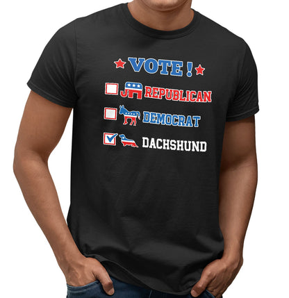 Vote for the Dachshund (Long-Haired) - Adult Unisex T-Shirt