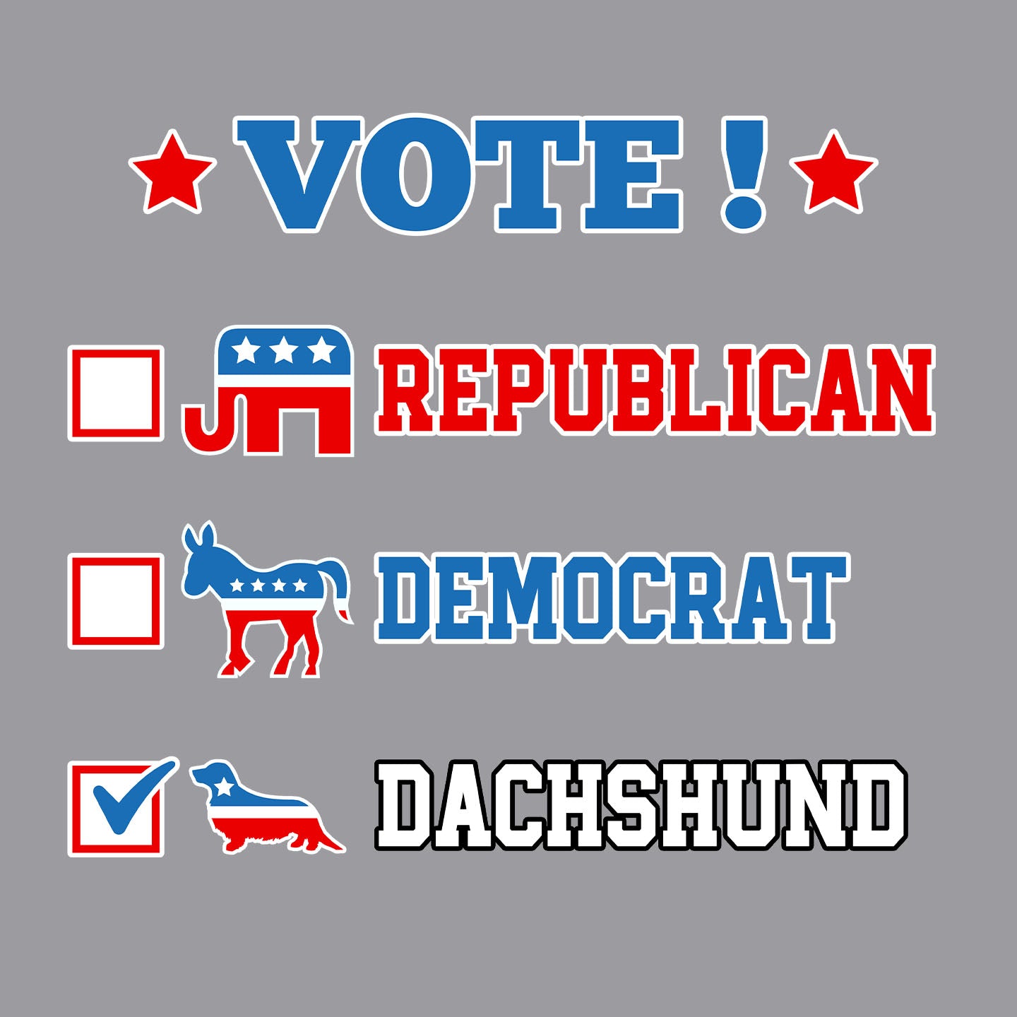 Vote for the Dachshund (Long-Haired) - Adult Unisex Crewneck Sweatshirt