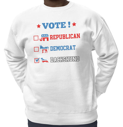 Vote for the Dachshund (Long-Haired) - Adult Unisex Crewneck Sweatshirt