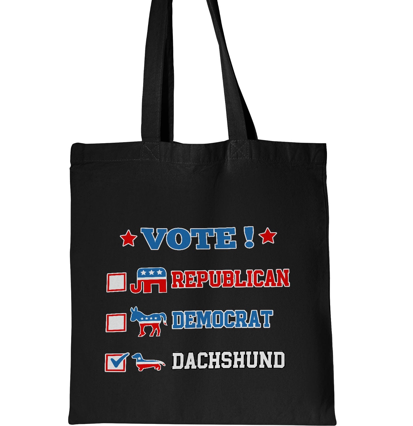 Vote for the Dachshund (Short-Haired) - Cotton Canvas Tote