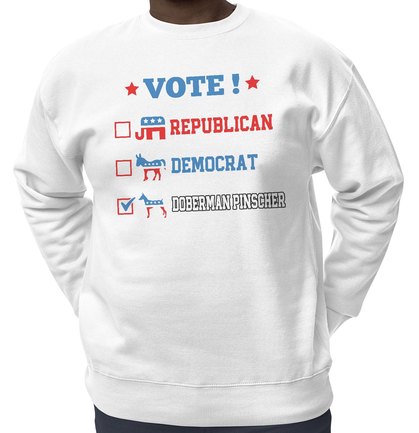 Vote for the Doberman Pinscher - Adult Unisex Crewneck Sweatshirt