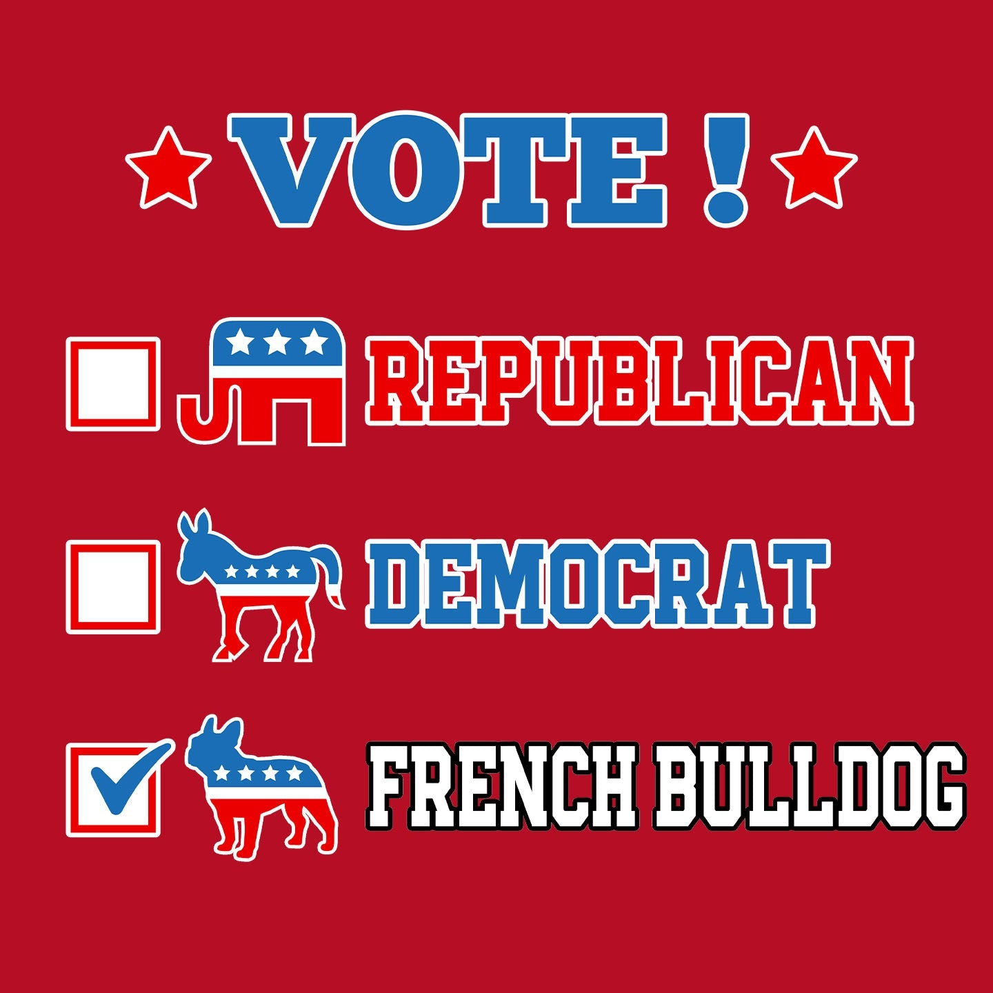 Vote for the French Bulldog - Women's V-Neck T-Shirt