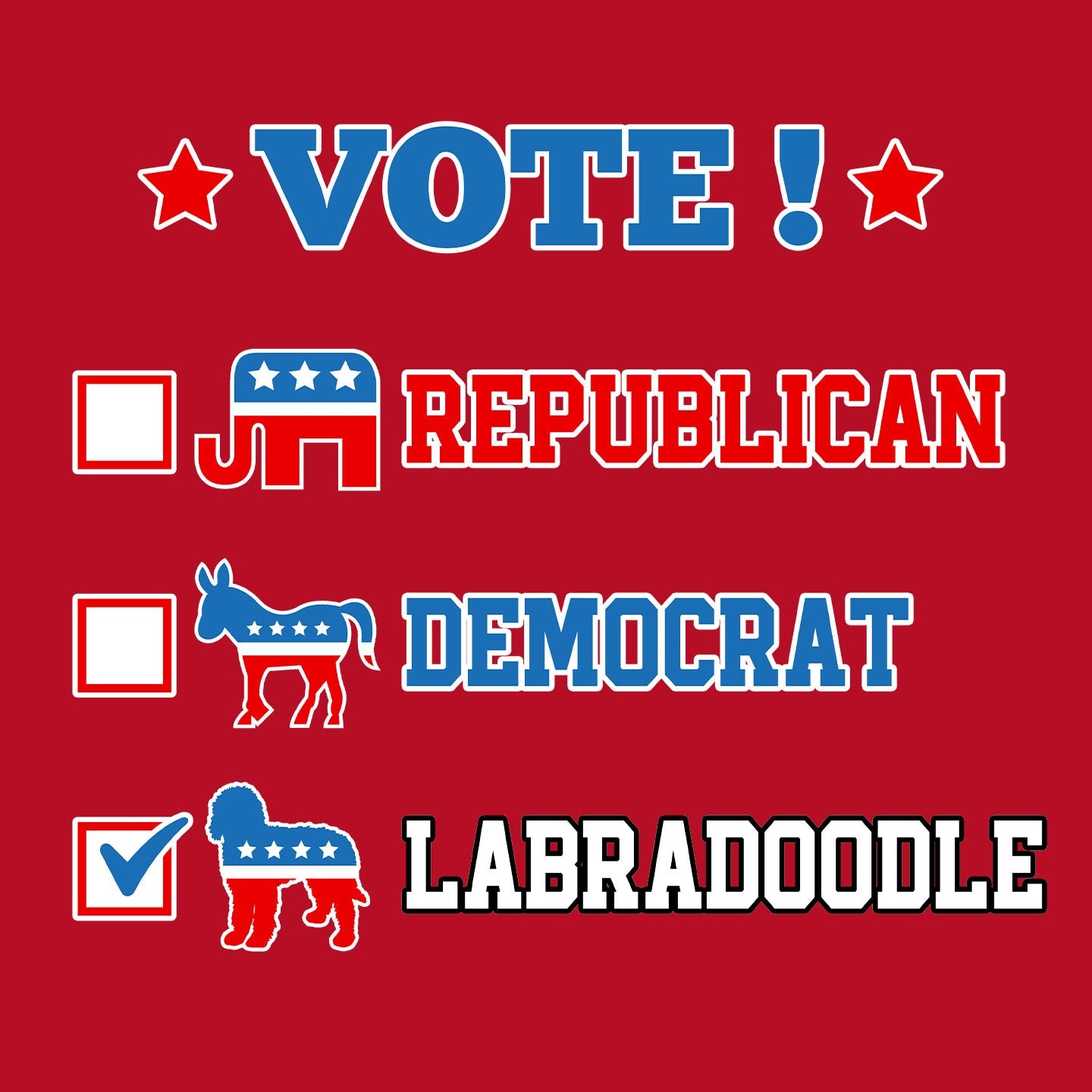 Vote for the Labradoodle - Women's V-Neck T-Shirt