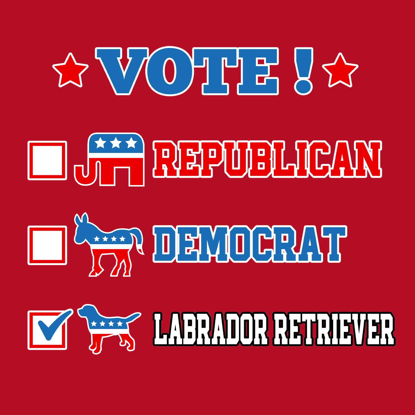 Vote for the Labrador Retriever - Women's V-Neck T-Shirt
