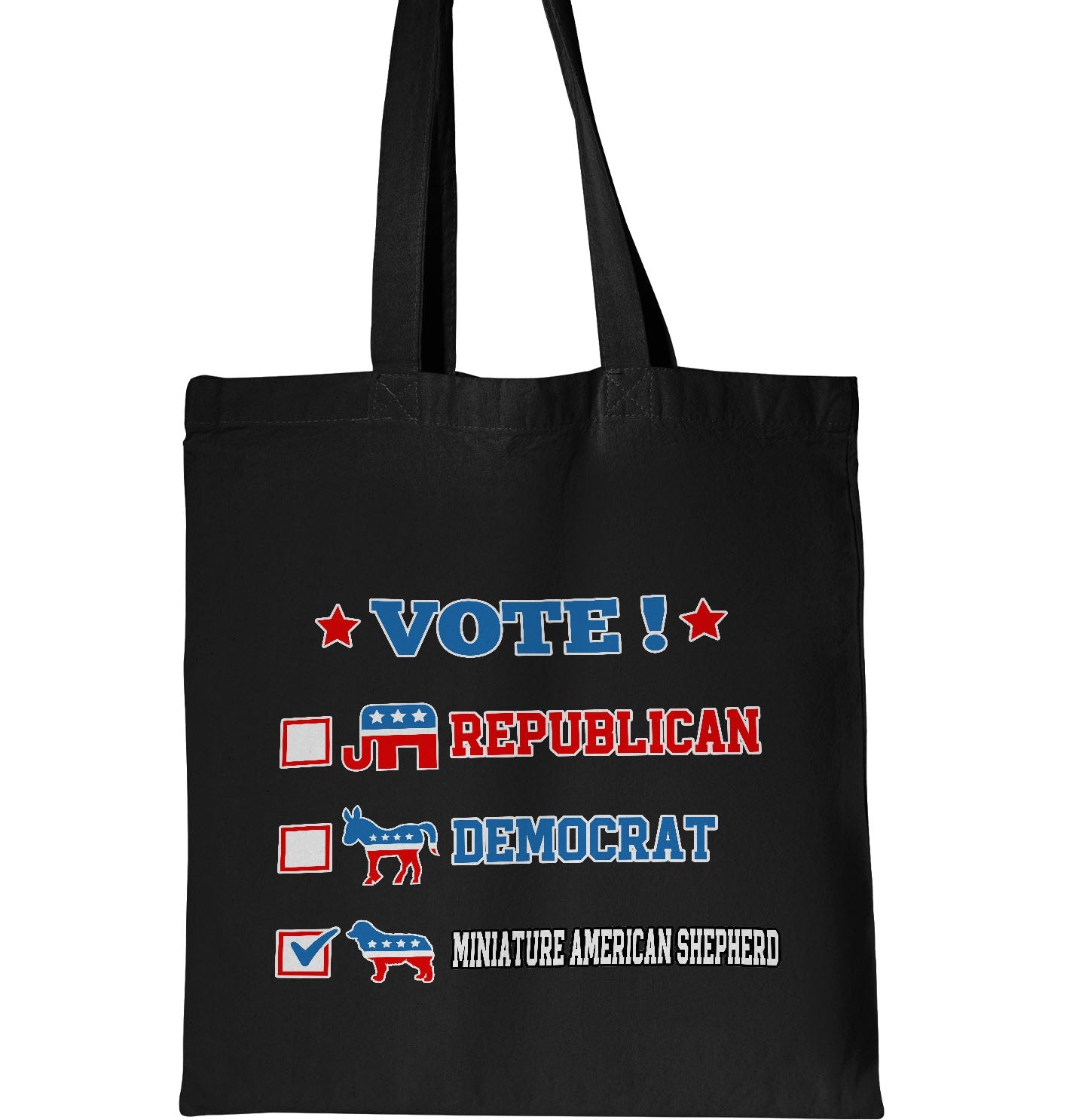 Vote for the Miniature American Shepherd - Cotton Canvas Tote