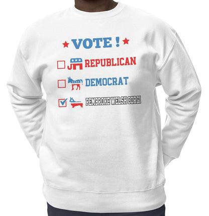 Vote for the Pembroke Welsh Corgi - Adult Unisex Crewneck Sweatshirt