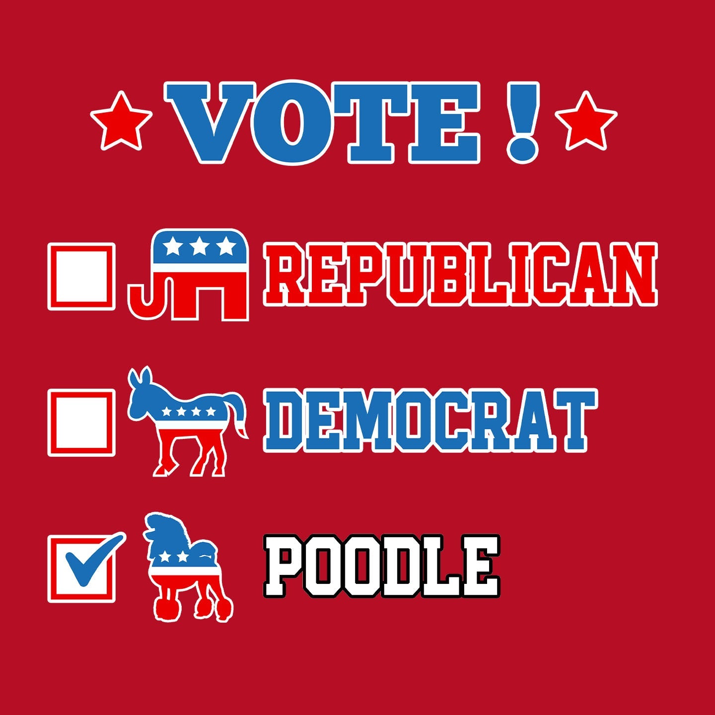Vote for the Poodle (Continental) - Women's V-Neck T-Shirt