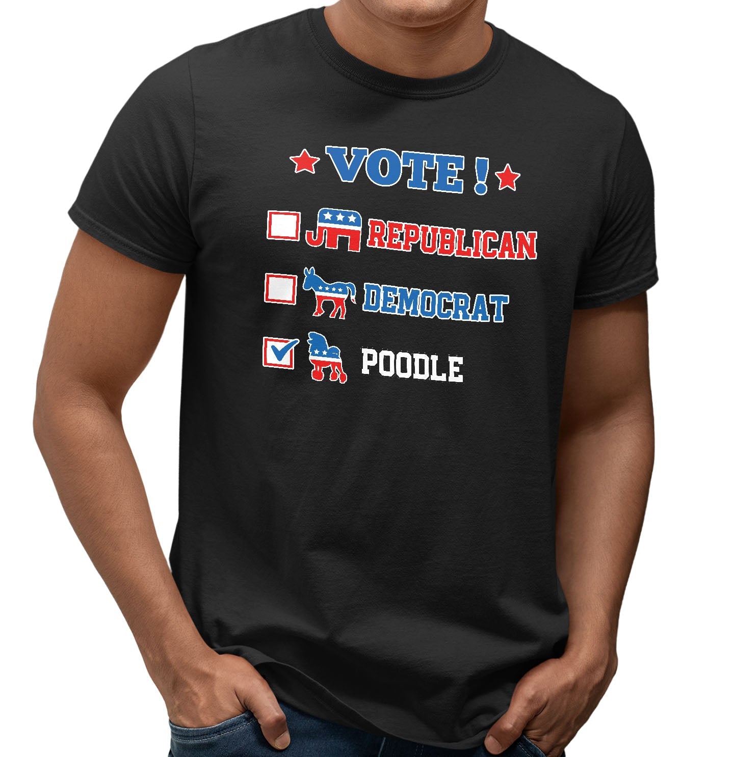 Vote for the Poodle (Continental) - Adult Unisex T-Shirt