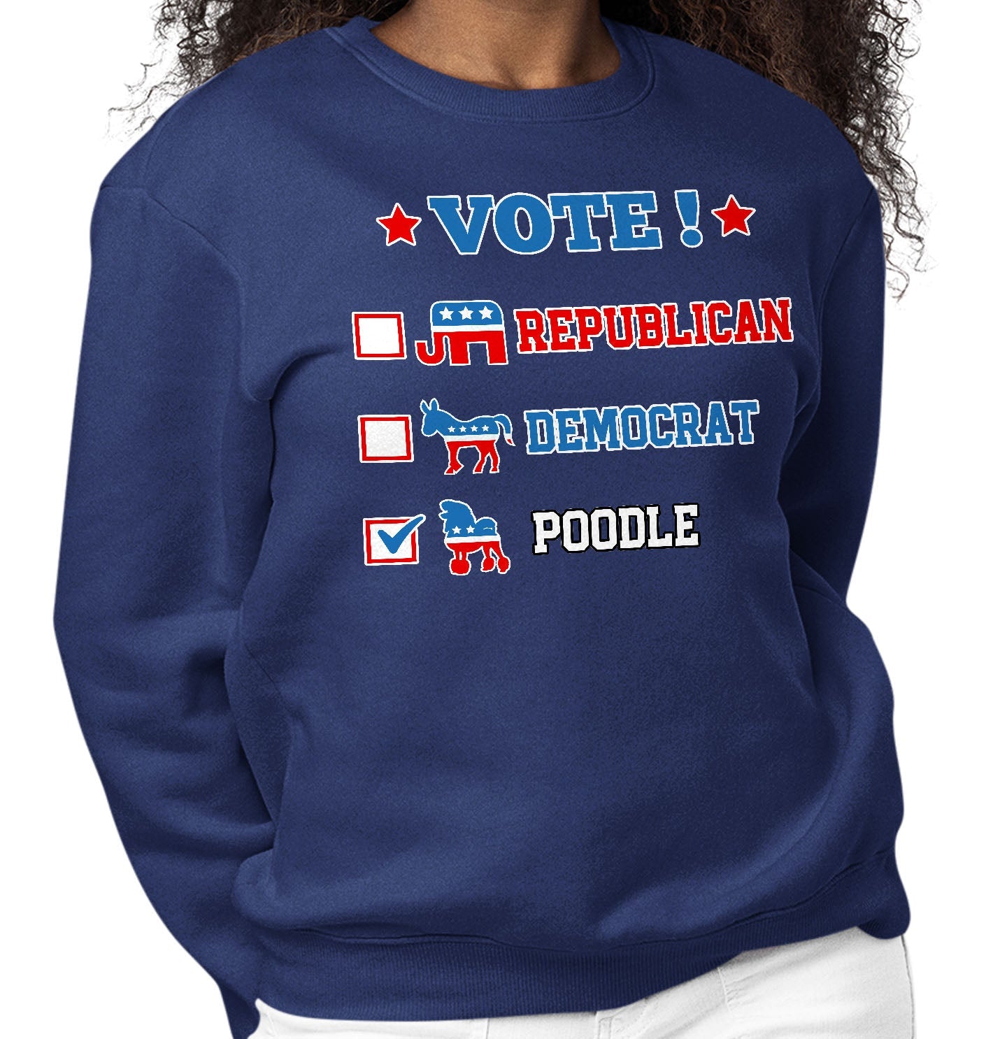 Vote for the Poodle (Continental) - Adult Unisex Crewneck Sweatshirt